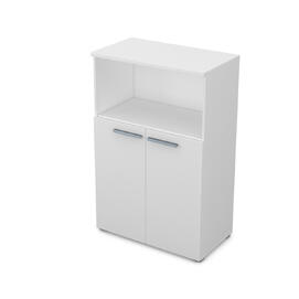Офисная мебель Gloss Шкаф средний с нишей 9Ш.017.2 Белый премиум 800x450x1245