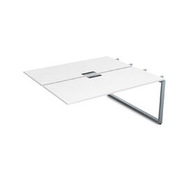 Офисная мебель Gloss Стол системы БЕНЧ, на 2 рабочих места,средний СБДС-О.974 Белый премиум/Алюминий матовый 1600x1435x750