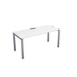 Офисная мебель Gloss Стол системы БЕНЧ линейный,начальный СЛН-П.979 Белый премиум/Алюминий матовый 1400x700x750