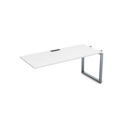 Офисная мебель Gloss Стол системы БЕНЧ линейный,средний СЛС-О.974 Белый премиум/Алюминий матовый 1600x700x750