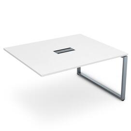 Офисная мебель Gloss Стол системы БЕНЧ переговорный, конечный СПГК-О.926 Белый премиум/Алюминий матовый 1200x1200x750