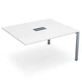 Офисная мебель Gloss Стол системы БЕНЧ переговорный, конечный СПГК-П.926 Белый премиум/Алюминий матовый 1200x1200x750