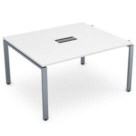 Офисная мебель Gloss Стол системы БЕНЧ переговорный, начальный СПГН-П.926 Белый премиум/Алюминий матовый 1200x1200x750