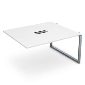 Офисная мебель Gloss Стол системы БЕНЧ переговорный, средний СПГС-О.926 Белый премиум/Алюминий матовый 1200x1200x750