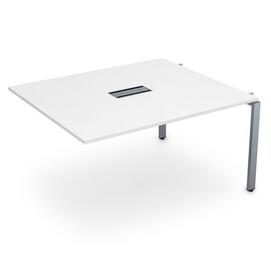 Офисная мебель Gloss Стол системы БЕНЧ переговорный, средний СПГС-П.926 Белый премиум/Алюминий матовый 1200x1200x750