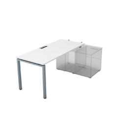 Офисная мебель Gloss Стол рабочий прямолинейный для крепления на тумбу, начальный СПН-П.974 Белый премиум/Алюминий матовый 1600x700x750
