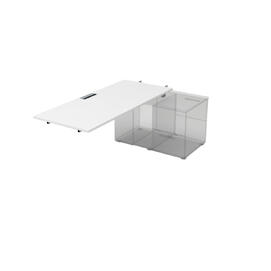 Офисная мебель Gloss Стол рабочий прямолинейный для крепления на тумбу, средний СПС.989 Белый премиум/Алюминий матовый 1400x800x750