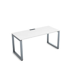 Офисная мебель Gloss Стол рабочий, прямолинейный СРП-О.004 Белый премиум/Алюминий матовый 1600x700x750