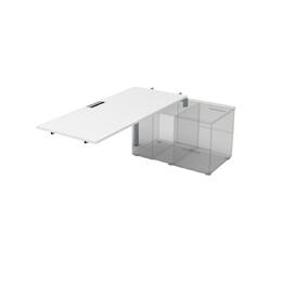 Офисная мебель Gloss Стол системы БЕНЧ линейный три опоры, средний СТС.974 Белый премиум/Алюминий матовый 1600x700x750