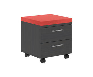 Офисная мебель Xten Тумба мобильная (подушка красная) XMC-2D.1A Дуб Юкон 465x465x520