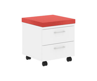Офисная мебель Xten Тумба мобильная (подушка красная) XMC-2D.1A Белый 465x465x520
