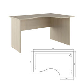 Офисная мебель Trend Стол эргономичный правый TRD29625302 Светлый дуб 1400х900х750