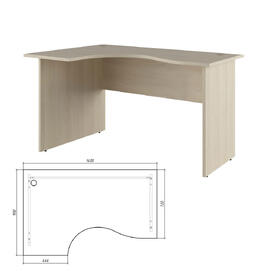 Офисная мебель Trend Стол эргономичный левый TRD29625402 Светлый дуб 1400х900х750