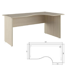 Офисная мебель Trend Стол эргономичный правый TRD29625502 Светлый дуб 1600х900х750