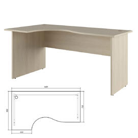 Офисная мебель Trend Стол эргономичный левый TRD29625602 Светлый дуб 1600х900х750