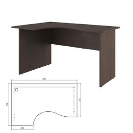 Офисная мебель Trend Стол эргономичный левый TRD29625401 Темный дуб 1400х900х750
