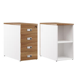 Офисная мебель Tess wood Тумба приставная 4 ящика TES28431131 Орех/Белый 420х800х750