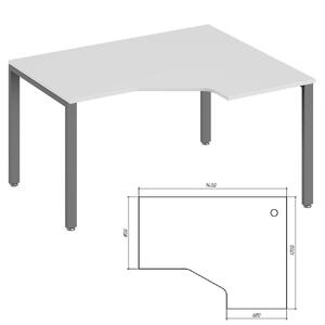 Офисная мебель Trend metal Стол эргономичный правый TDM32215384 Дуб феррара/Белый 1400х1200х750