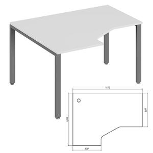 Офисная мебель Trend metal Стол эргономичный левый TDM32215444 Белый/Белый 1400х1200х750
