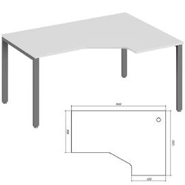 Офисная мебель Trend metal Стол эргономичный правый TDM32215545 Белый/Антрацит 1600х1200х750