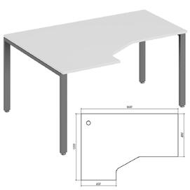 Офисная мебель Trend metal Стол эргономичный левый TDM32215645 Белый/Антрацит 1600х1200х750