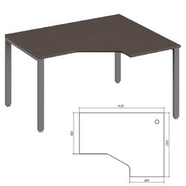 Офисная мебель Trend metal Стол эргономичный правый TDM32215315 Темный дуб/Антрацит 1400х1200х750
