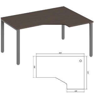Офисная мебель Trend metal Стол эргономичный правый TDM32215545 Белый/Антрацит 1600х1200х750