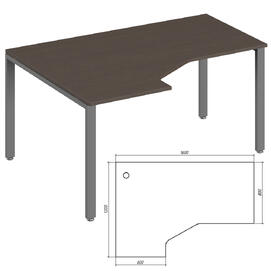Офисная мебель Trend metal Стол эргономичный левый TDM32215615 Темный дуб/Антрацит 1600х1200х750