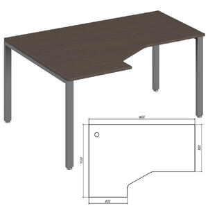 Офисная мебель Trend metal Стол эргономичный левый TDM32215644 Белый/Белый 1600х1200х750