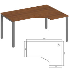 Офисная мебель Trend metal Стол эргономичный правый TDM32215535 Орех/Антрацит 1600х1200х750