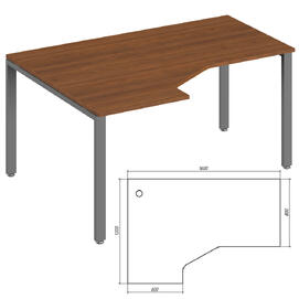 Офисная мебель Trend metal Стол эргономичный левый TDM32215635 Орех/Антрацит 1600х1200х750