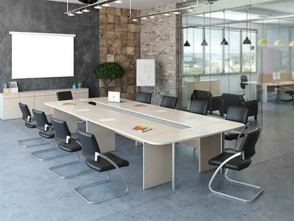 Столы для переговоров Свифт (Swift) Дуб шамони светлый/Серый