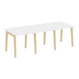Офисная мебель Onix Wood Стол переговорный (3 столешницы) OW.PRG-3.0 Белый бриллиант/Дуб светлый 2340х980х750