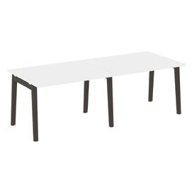 Офисная мебель Onix Wood Стол переговорный (2 столешницы) OW.PRG-2.2 Белый бриллиант/Дуб тёмный 2360х980х750