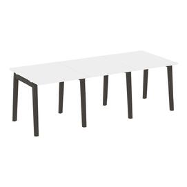 Офисная мебель Onix Wood Стол переговорный (3 столешницы) OW.PRG-3.0 Белый бриллиант/Дуб тёмный 2340х980х750