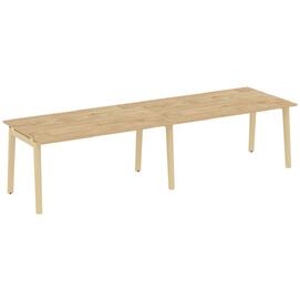 Офисная мебель Onix Wood Стол переговорный (2 столешницы) OW.PRG-2.4 Тиквуд светлый/Дуб светлый 3160х980х750