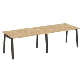 Офисная мебель Onix Wood Стол переговорный (2 столешницы) OW.PRG-2.3 Тиквуд светлый/Дуб тёмный 2760х980х750