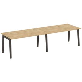 Офисная мебель Onix Wood Стол переговорный (2 столешницы) OW.PRG-2.4 Тиквуд светлый/Дуб тёмный 3160х980х750
