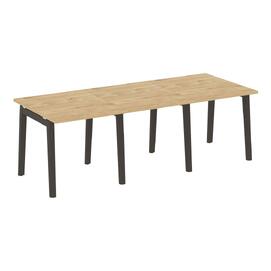 Офисная мебель Onix Wood Стол переговорный (3 столешницы) OW.PRG-3.0 Тиквуд светлый/Дуб тёмный 2340х980х750