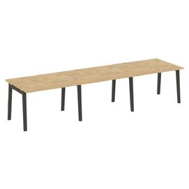 Офисная мебель Onix Wood Стол переговорный (3 столешницы) OW.PRG-3.2 Тиквуд светлый/Дуб тёмный 3540х980х750