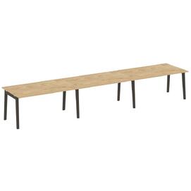 Офисная мебель Onix Wood Стол переговорный (3 столешницы) OW.PRG-3.4 Тиквуд светлый/Дуб тёмный 4740х980х750
