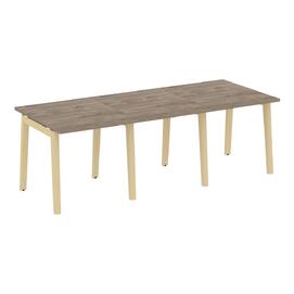 Офисная мебель Onix Wood Стол переговорный (3 столешницы) OW.PRG-3.0 Тиквуд тёмный/Дуб светлый 2340х980х750