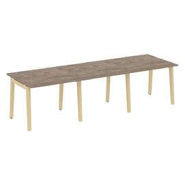 Офисная мебель Onix Wood Стол переговорный (3 столешницы) OW.PRG-3.1 Тиквуд тёмный/Дуб светлый 2940х980х750