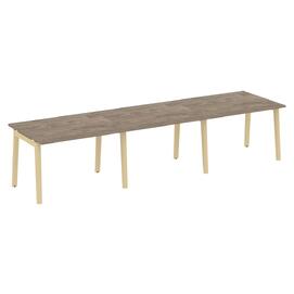 Офисная мебель Onix Wood Стол переговорный (3 столешницы) OW.PRG-3.2 Тиквуд тёмный/Дуб светлый 3540х980х750