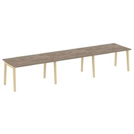 Офисная мебель Onix Wood Стол переговорный (3 столешницы) OW.PRG-3.3 Тиквуд тёмный/Дуб светлый 4140х980х750