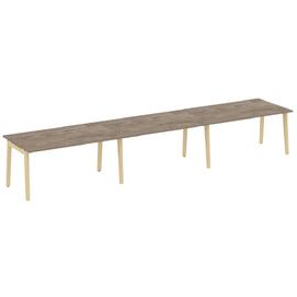 Офисная мебель Onix Wood Стол переговорный (3 столешницы) OW.PRG-3.4 Тиквуд тёмный/Дуб светлый 4740х980х750