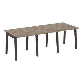 Офисная мебель Onix Wood Стол переговорный (3 столешницы) OW.PRG-3.0 Тиквуд тёмный/Дуб тёмный 2340х980х750