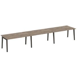 Офисная мебель Onix Wood Стол переговорный (3 столешницы) OW.PRG-3.4 Тиквуд тёмный/Дуб тёмный 4740х980х750