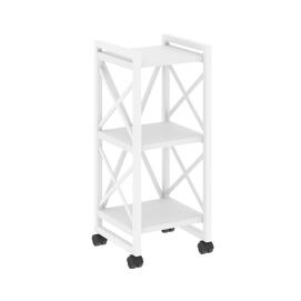 Офисная мебель Loft Стеллаж на колесных опорах-3 полки VR.L-MST.K-3.4 Белый бриллиант/Белый 400х400х968