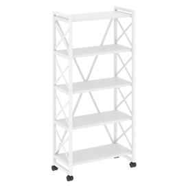 Офисная мебель Loft Стеллаж на колесных опорах-5 полок VR.L-MST.K-5.8 Белый бриллиант/Белый 800х400х1704